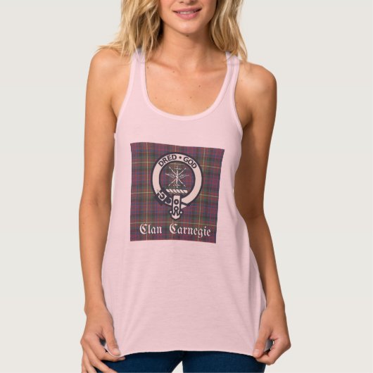Clan Carnegie Crest Tartan Tanktop (Voorkant)