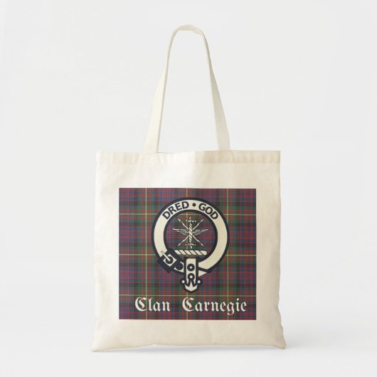 Clan Carnegie Crest Tartan Tote Bag (Voorkant)