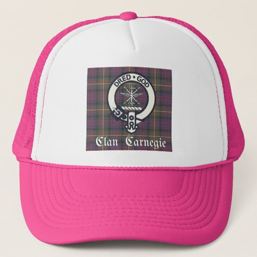 Clan Carnegie Crest Tartan Trucker Pet (Voorkant)
