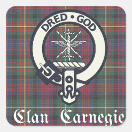Clan Carnegie Crest Tartan Vierkante Sticker