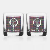 Clan Carnegie Crest Tartan Whisky Glas (Voorkant)