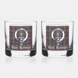 Clan Carnegie Crest Tartan Whisky Glas