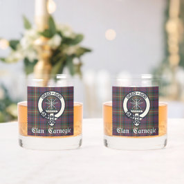 Clan Carnegie Crest Tartan Whisky Glas
