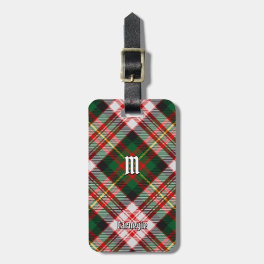 Clan Carnegie Jurk Tartan Bagagelabel (Voorkant verticaal)