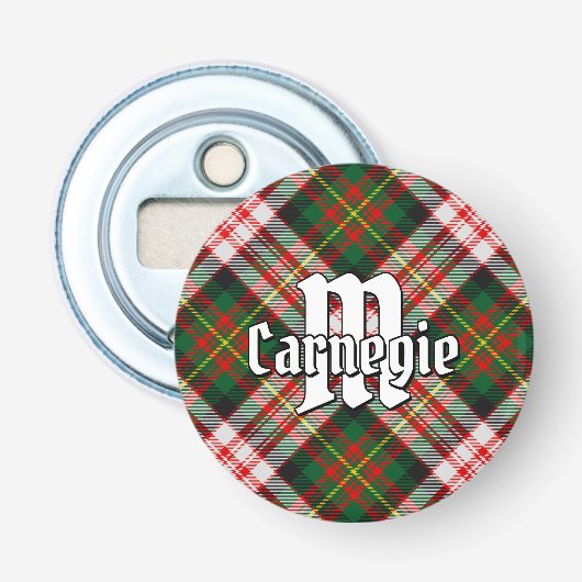 Clan Carnegie Jurk Tartan Button Flesopener (Voorkant)