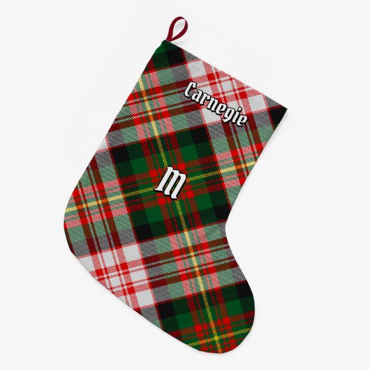 Clan Carnegie Jurk Tartan Grote Kerstsok (Voorkant (Hangend))
