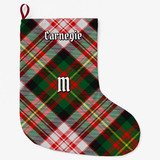 Clan Carnegie Jurk Tartan Grote Kerstsok (Voorkant)