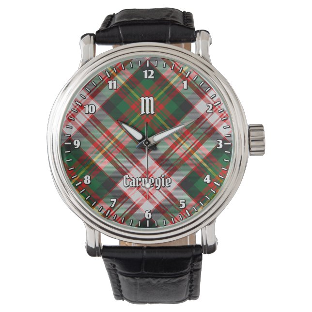 Clan Carnegie Jurk Tartan Horloge (Voorkant)