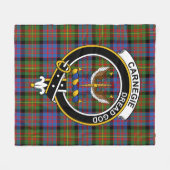 Clan Carnegie Oude Tartan Plaid Fleece Deken (Voorkant (Horizontaal))