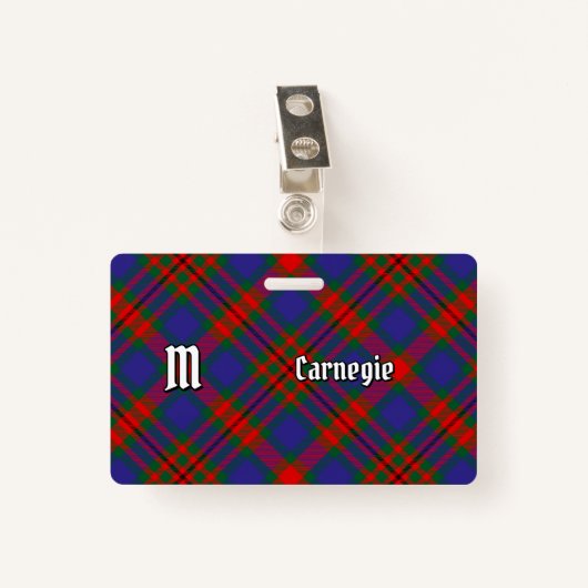 Clan Carnegie Tartan Badge (Voorkant met clip)