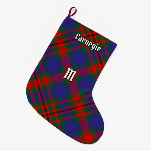 Clan Carnegie Tartan Grote Kerstsok (Voorkant (Hangend))