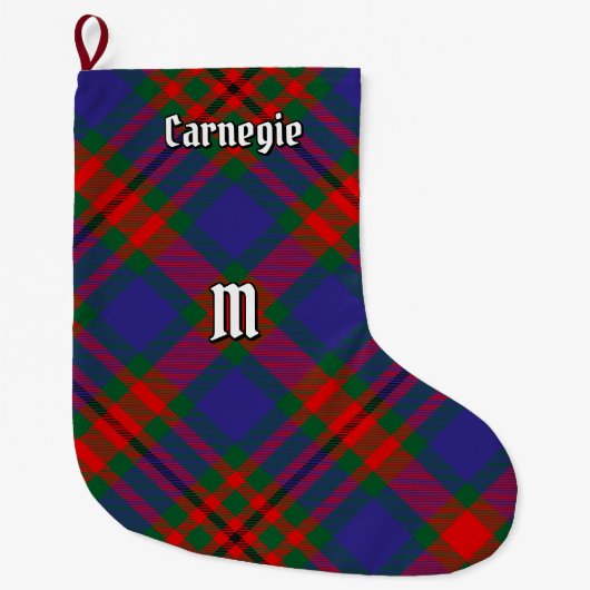 Clan Carnegie Tartan Grote Kerstsok (Voorkant)