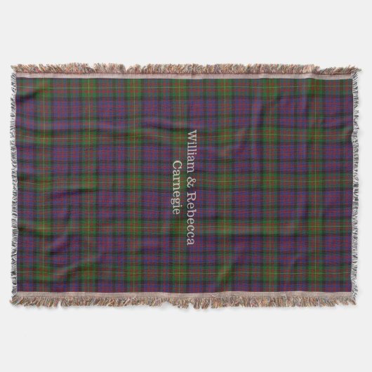 Clan Carnegie Tartan kreeg een aangepaste trommelw Deken (Voorkant)