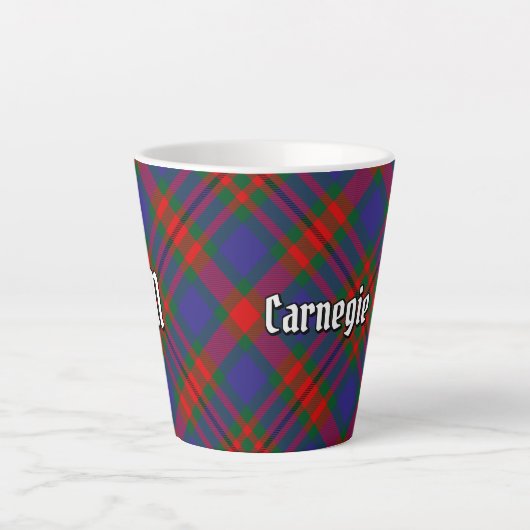 Clan Carnegie Tartan Latte Mok (Voorkant)