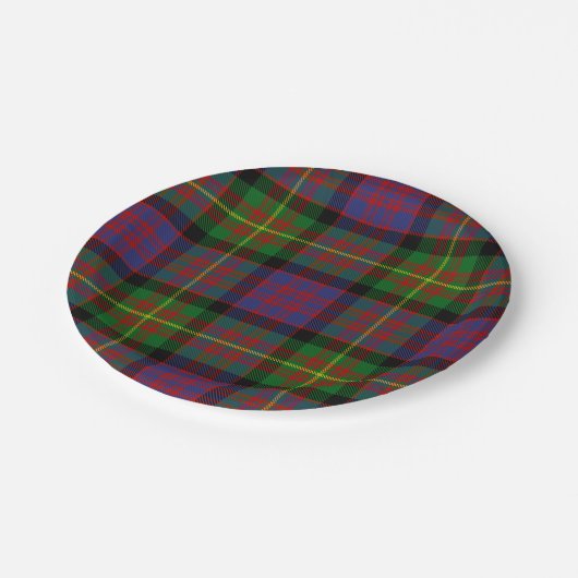 Clan Carnegie Tartan Papieren Bordje (Gekanteld)