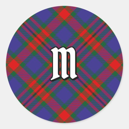 Clan Carnegie Tartan Ronde Sticker (Voorkant)
