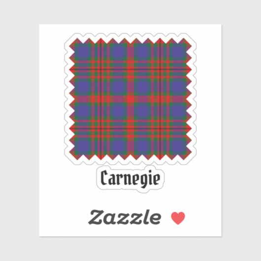 Clan Carnegie Tartan Sticker (Vel)