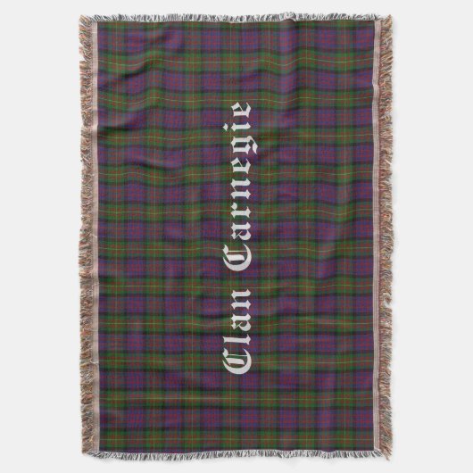 Clan Carnegie Tartan Throw Blanket Deken (Voorkant Verticaal)