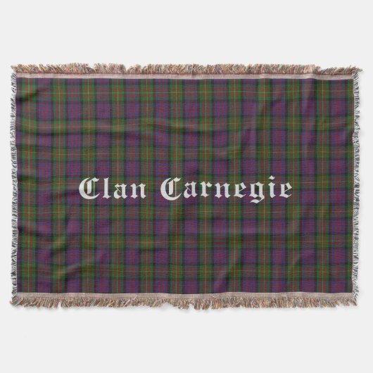 Clan Carnegie Tartan Throw Blanket Deken (Voorkant)