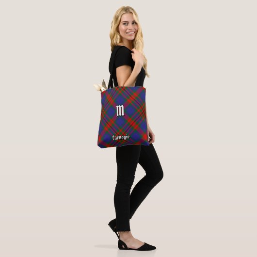 Clan Carnegie Tartan Tote Bag (Op model)