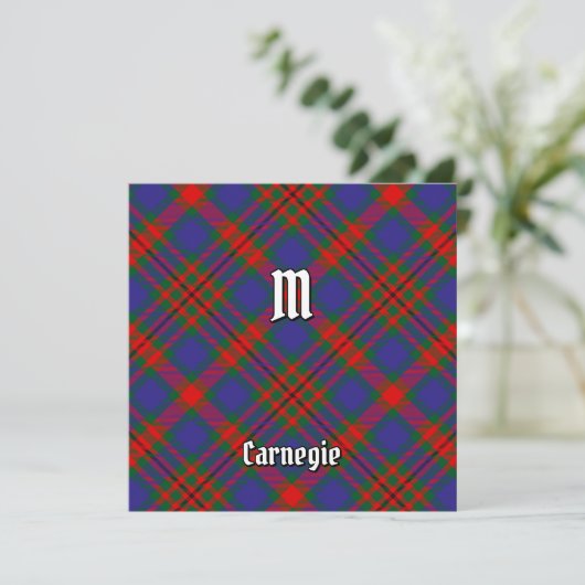 Clan Carnegie Tartan uitnodiging (Staand voorkant)
