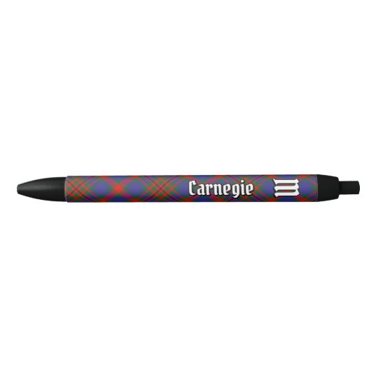 Clan Carnegie Tartan Zwarte Inkt Pen (Voorkant)