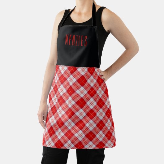 Clan Chef Menzies Rode Schotse Plaid Schort (Insitu)
