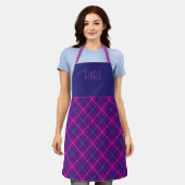 Clan Chef Mode Paars Tartan Schort (Gedragen)