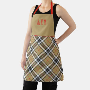 Clan Chef Thomson Camel Tartan Plaid Name Schort