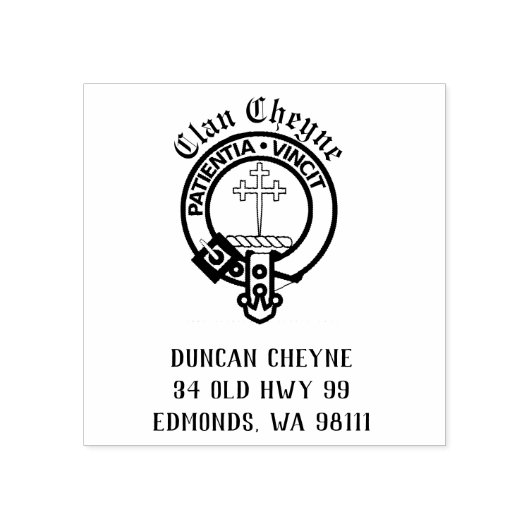Clan Cheyne Crest Badge  Rubber Stempel (Afrduk)