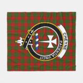 Clan Cheyne Tartan Pset Fleece Deken (Voorkant (Horizontaal))