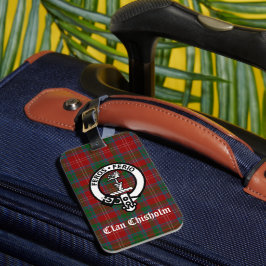 Clan Chisholm Crest Badge & Tartan  Bagagelabel