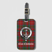 Clan Chisholm Crest Badge & Tartan Bagagelabel (Voorkant (verticaal))