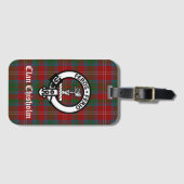 Clan Chisholm Crest Badge & Tartan Bagagelabel (Voorkant (horizontaal))
