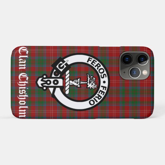 Clan Chisholm Crest Badge & Tartan Case-Mate iPhone Case (Achterkant (horizontaal))
