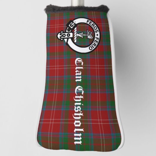 Clan Chisholm Crest Badge & Tartan Golfheadcover (Draai 90)