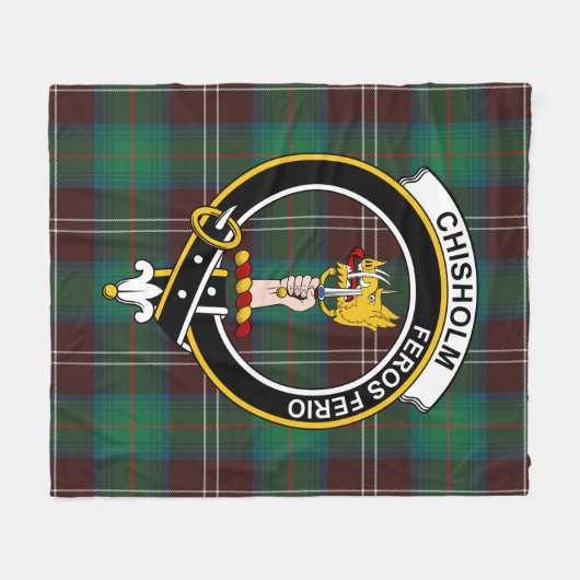 Clan Chisholm Hunting Ancient Tartan Pset Fleece Deken (Voorkant (Horizontaal))