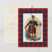 Clan Chisholm  Illustratie Tartan Lijst Briefkaart (Voorkant / Achterkant)