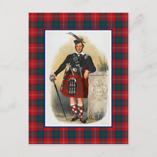 Clan Chisholm  Illustratie Tartan Lijst Briefkaart