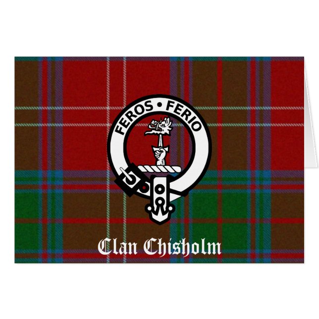 Clan Chisholm Tartan & Crest Badge (Voorkant Horizontaal)