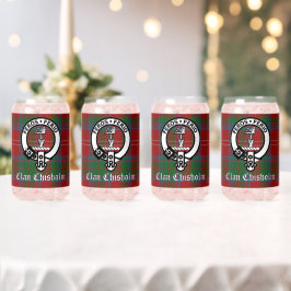 Clan Chisholm Tartan & Crest Badge  Blikvorm Glas