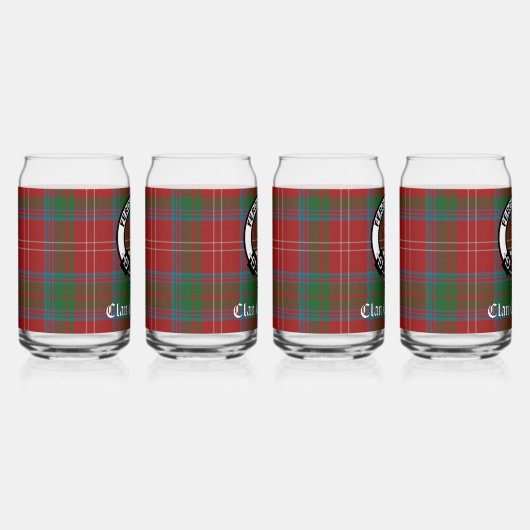Clan Chisholm Tartan & Crest Badge Blikvorm Glas (Rechts)
