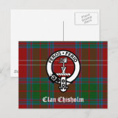 Clan Chisholm Tartan & Crest Badge Briefkaart (Voorkant / Achterkant)