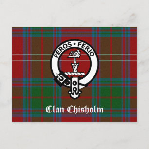 Clan Chisholm Tartan & Crest Badge Briefkaart