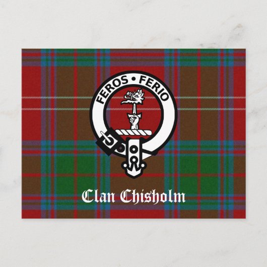Clan Chisholm Tartan & Crest Badge Briefkaart (Voorkant)