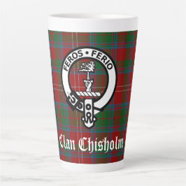 Clan Chisholm Tartan & Crest Badge Latte Mok