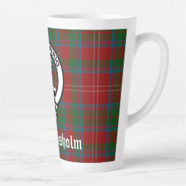 Clan Chisholm Tartan & Crest Badge Latte Mok