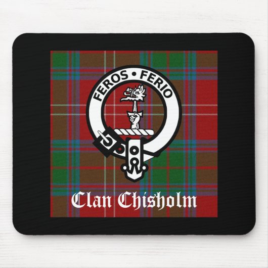 Clan Chisholm Tartan & Crest Badge Muismat (Voorkant)