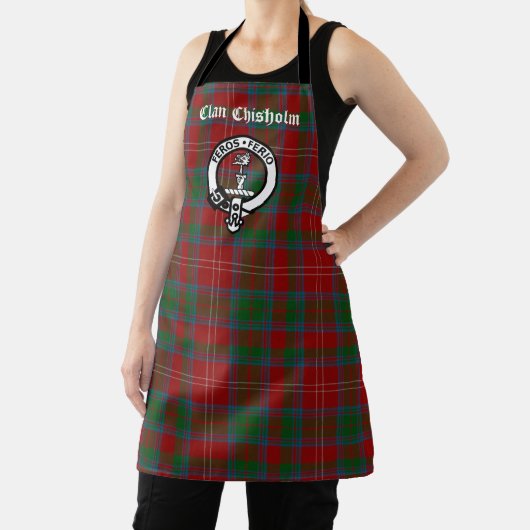 Clan Chisholm Tartan & Crest Badge Schort (Insitu)