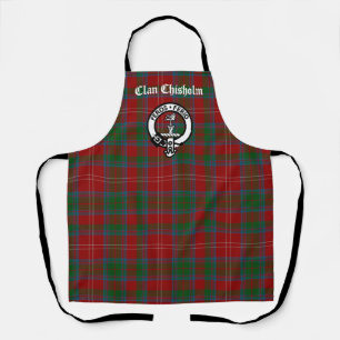 Clan Chisholm Tartan & Crest Badge Schort
